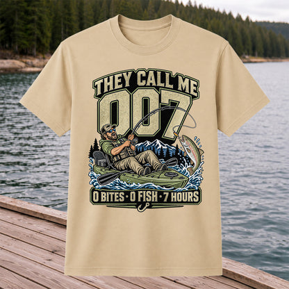 They Call Me 007 0 Bites 0 Fish 7 Hours Funny Kayak Fishing T-Shirt