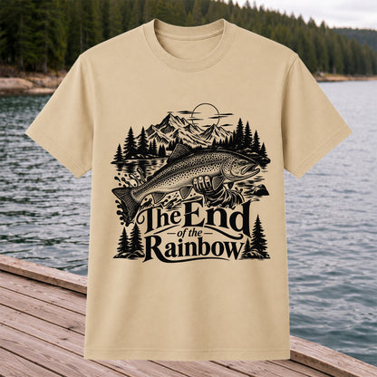 The End of the Rainbow Trout and Mountain Fishing Graphic T-Shirt