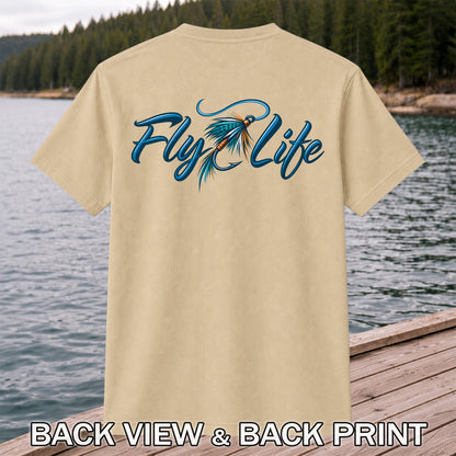 Fly Life Fishing Lure Graphic T-Shirt | Back Print