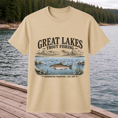 Great Lakes Trout Fishing Freshwater Tradition Est. 1978 Graphic T-Shirt