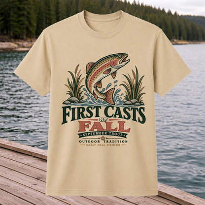 First Casts of Fall September Trout Fishing Graphic T-Shirt