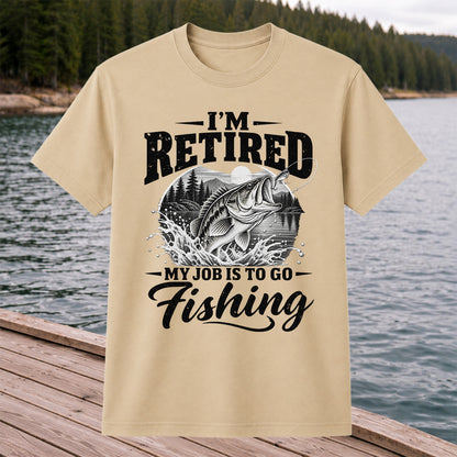 I'm Retired My Job Is to Go Fishing Bass Graphic T-Shirt