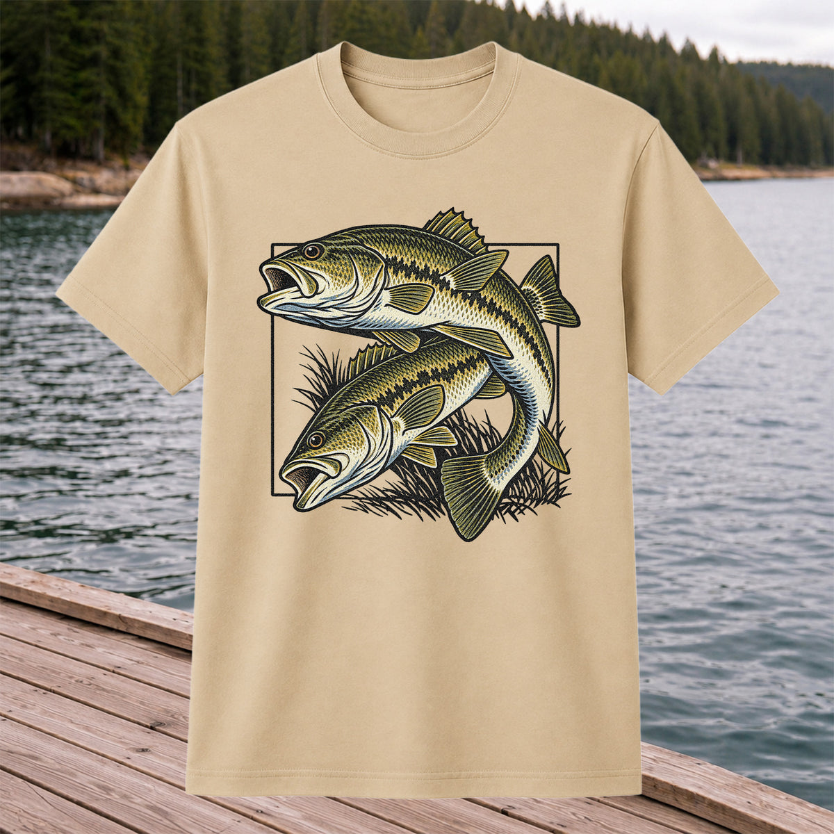 Vintage Bass Fishing Graphic T-Shirt