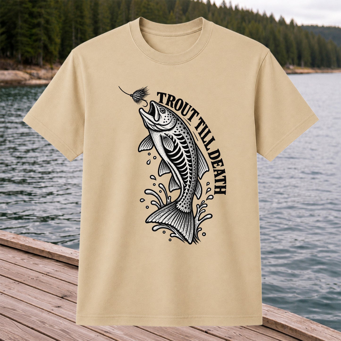 Trout Till Death Fly Fishing Graphic T-Shirt
