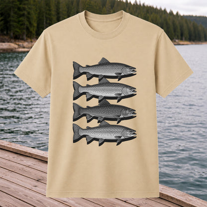 Vintage Trout Collection Freshwater Fishing Graphic T-Shirt