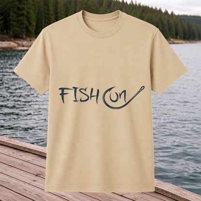 Fish On Fishing Hook Minimalist Graphic T-Shirt