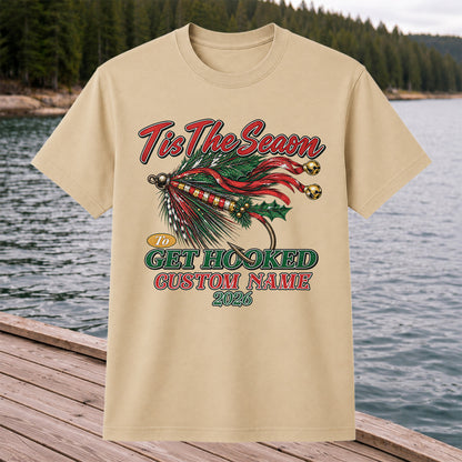 Personalized Christmas Fly Fishing Custom Name T-Shirt