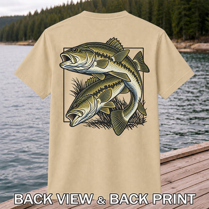 Vintage Bass Fishing Graphic T-Shirt | Back Print