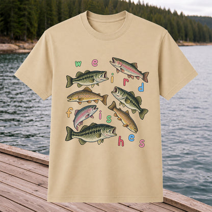 Weird Fishes Bass and Trout Fishing Graphic T-Shirt