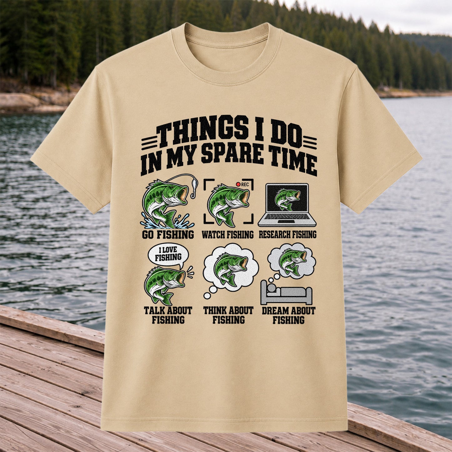 Things I Do in My Spare Time Funny Bass Fishing T-Shirt