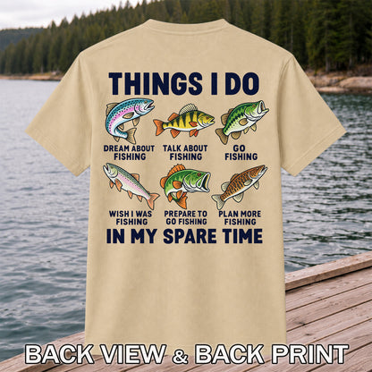 Colorful Fish Fishing Hobby Graphic T-Shirt | Back Print