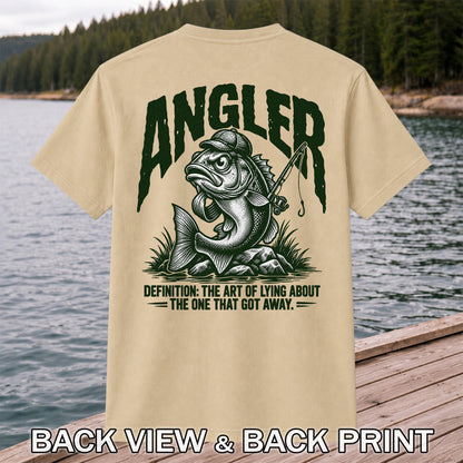 Angler Bass Fishing The One That Got Away Graphic T-Shirt | Back Print