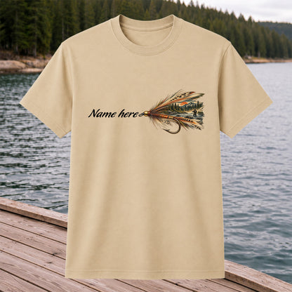 Personalized Fly Fishing Lure Name Graphic T-Shirt