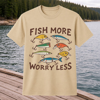 Colorful Fishing Lures and Hooks Graphic T-Shirt