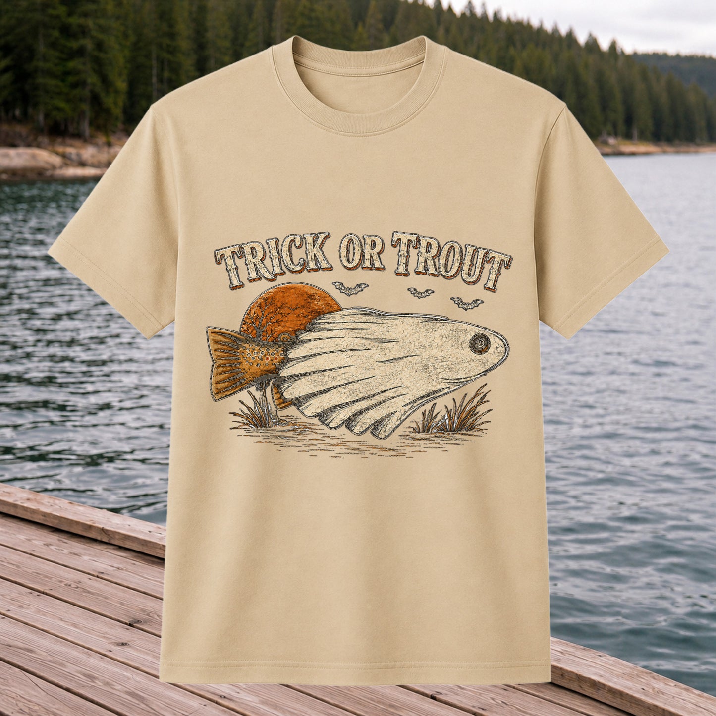 Trick or Trout Halloween Fishing T Shirt