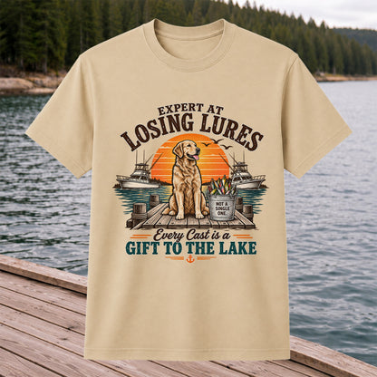 Expert at Losing Lures Golden Retriever Funny Fishing T-Shirt
