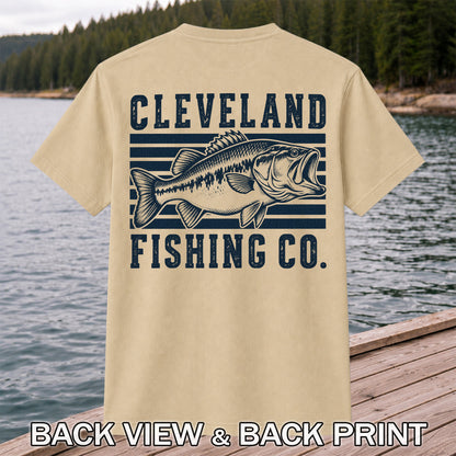 Cleveland Fishing Co Bass Fishing Graphic T-Shirt | Back Print