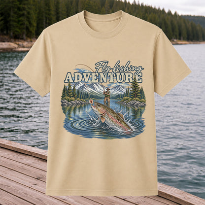 Fly Fishing Adventure Trout Mountain Lake Graphic T-Shirt