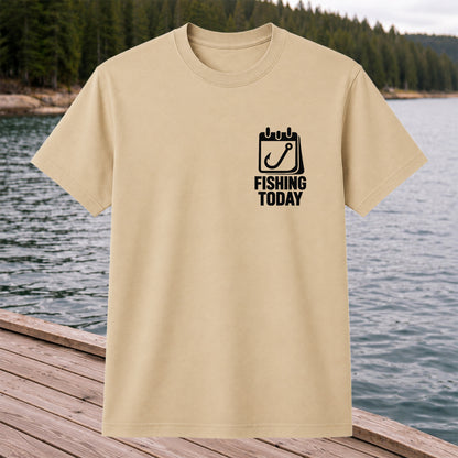 Fishing Today Calendar and Hook Minimalist Graphic T-Shirt