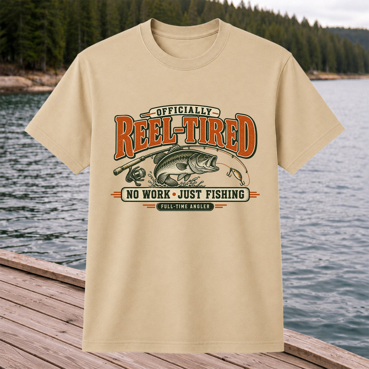Retired Bass Fishing No Work Graphic T-Shirt
