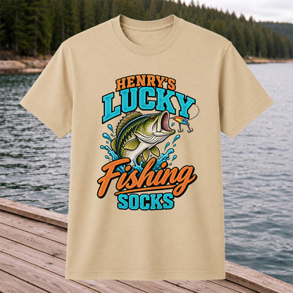Henry's Lucky Fishing Socks Jumping Bass Graphic T-Shirt