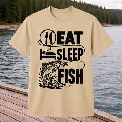 Eat Sleep Fish Trout Fly Fishing Graphic T-Shirt