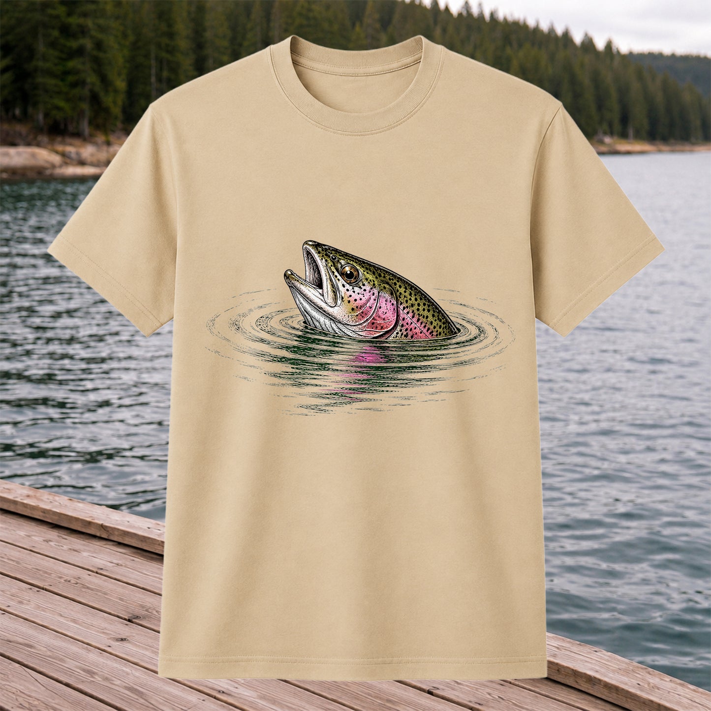 Rainbow Trout Fishing T-Shirt, Fly Fishing Tee for Anglers