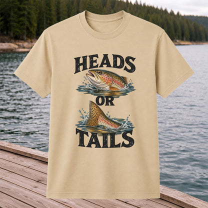 Rainbow Trout Heads or Tails Fishing Graphic T-Shirt