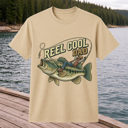 Reel Cool Dad Bass Fishing Father's Day T-Shirt