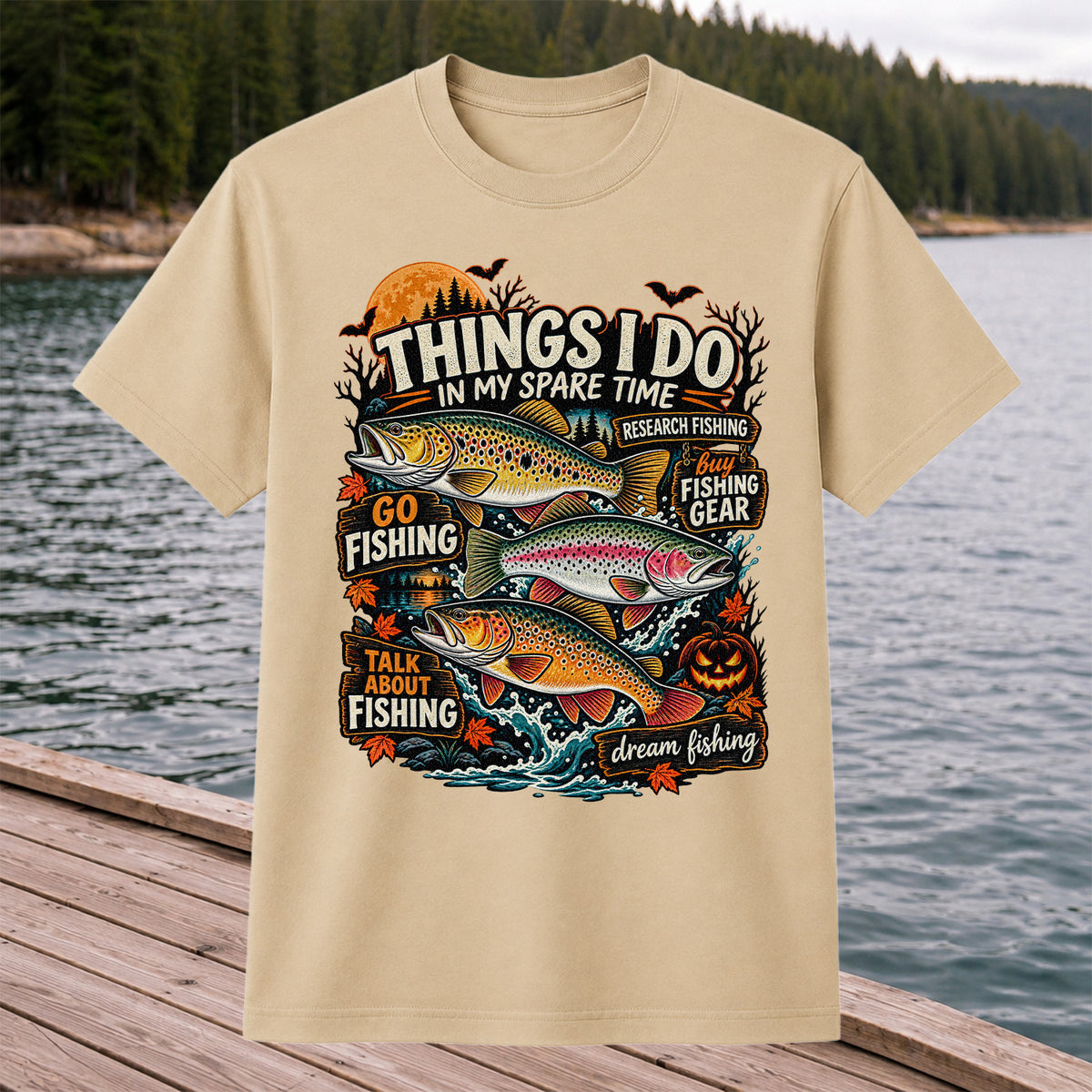 Things I Do in My Spare Time Halloween Trout Fishing T-Shirt