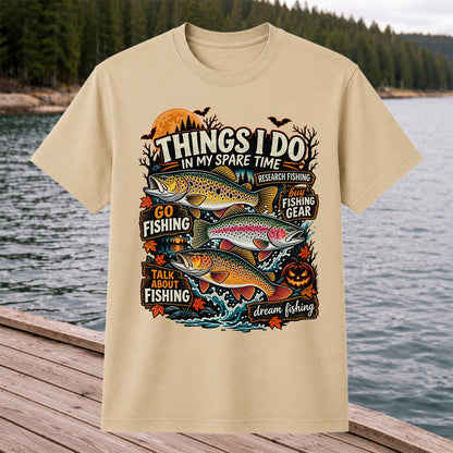 Things I Do in My Spare Time Halloween Trout Fishing T-Shirt