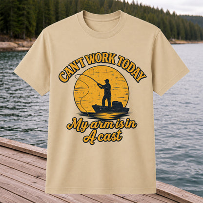 Can't Work Today My Arm Is in a Cast Funny Fishing T-Shirt