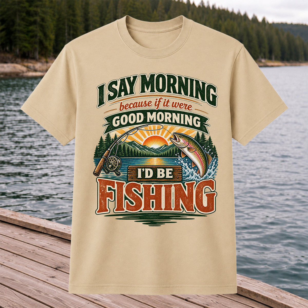 I Say Morning Because If It Were Good Morning I'd Be Fishing Rainbow Trout T-Shirt