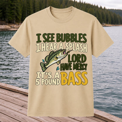 Five Pound Bass Fishing Humor Graphic T-Shirt