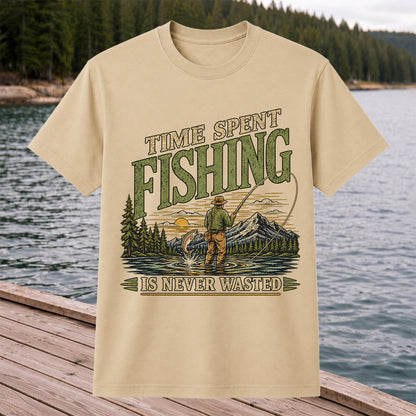 Time Spent Fishing Is Never Wasted Fly Fishing T-Shirt