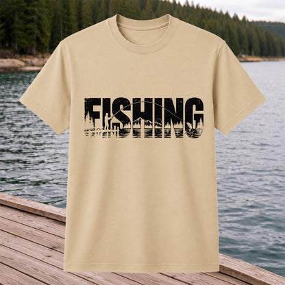 Fishing Lake Angler Vintage Graphic T-Shirt