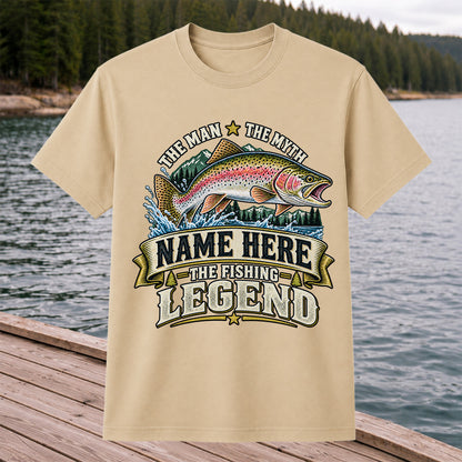 Personalized The Man The Myth The Fishing Legend Rainbow Trout T-Shirt