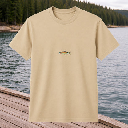 Tiny Rainbow Trout Minimalist Fishing Graphic T-Shirt