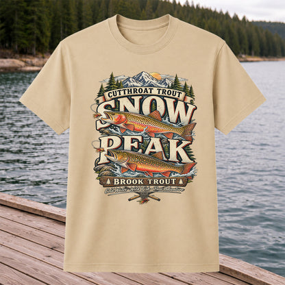 Cutthroat Trout Snow Peak Brook Trout Fishing Graphic T-Shirt