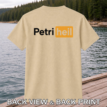 Petri Heil Fishing Logo Graphic T-Shirt | Back Print