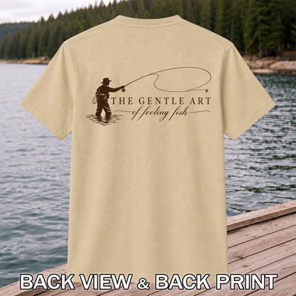The Gentle Art of Fooling Fish Vintage Fishing Graphic T-Shirt | Back Print