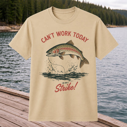 Can't Work Today Strike Rainbow Trout Vintage Fishing T-Shirt