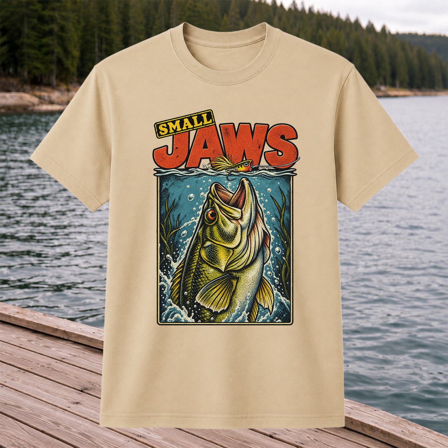 Small Jaws Bass Fishing Graphic T-Shirt