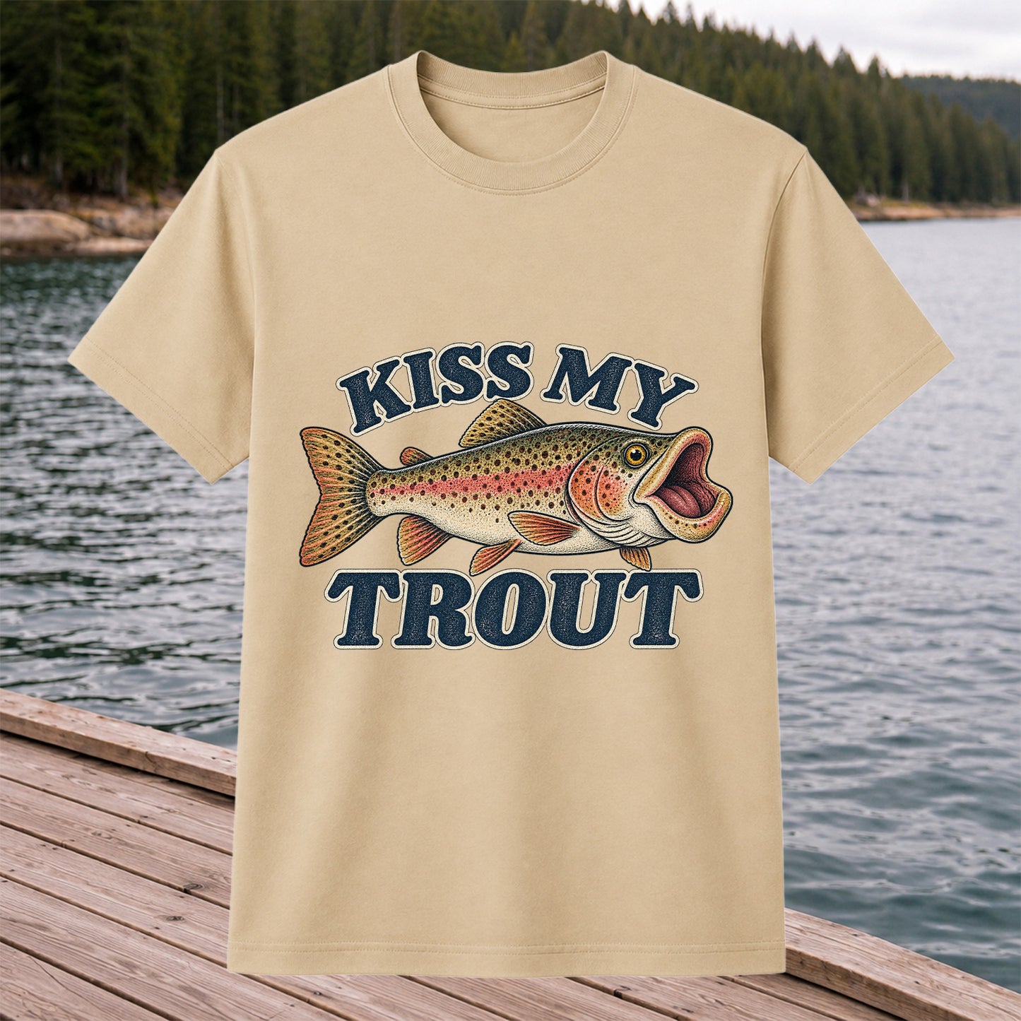 Kiss My Trout Funny Trout Fishing T-Shirt