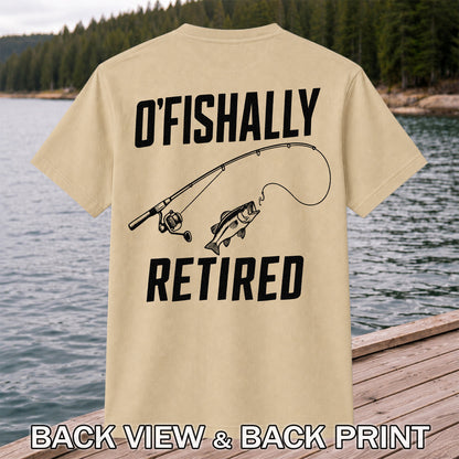 Retirement Fishing Graphic T-Shirt with Fishing Rod and Bass | Back Print