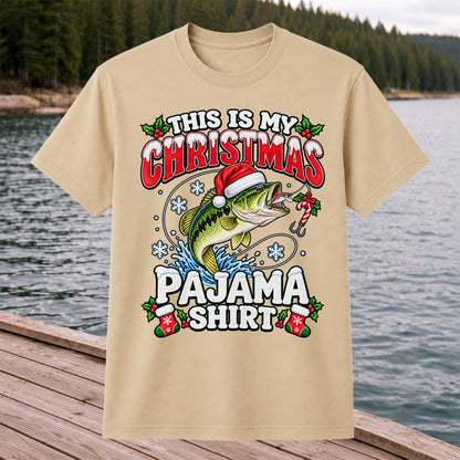 This Is My Christmas Pajama Shirt Bass Fishing T-Shirt