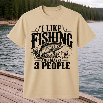 Funny Trout Fishing Three People Graphic T-Shirt