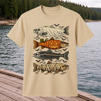 Vintage Halloween Fishing Shirt, Halloween Trout T-Shirt