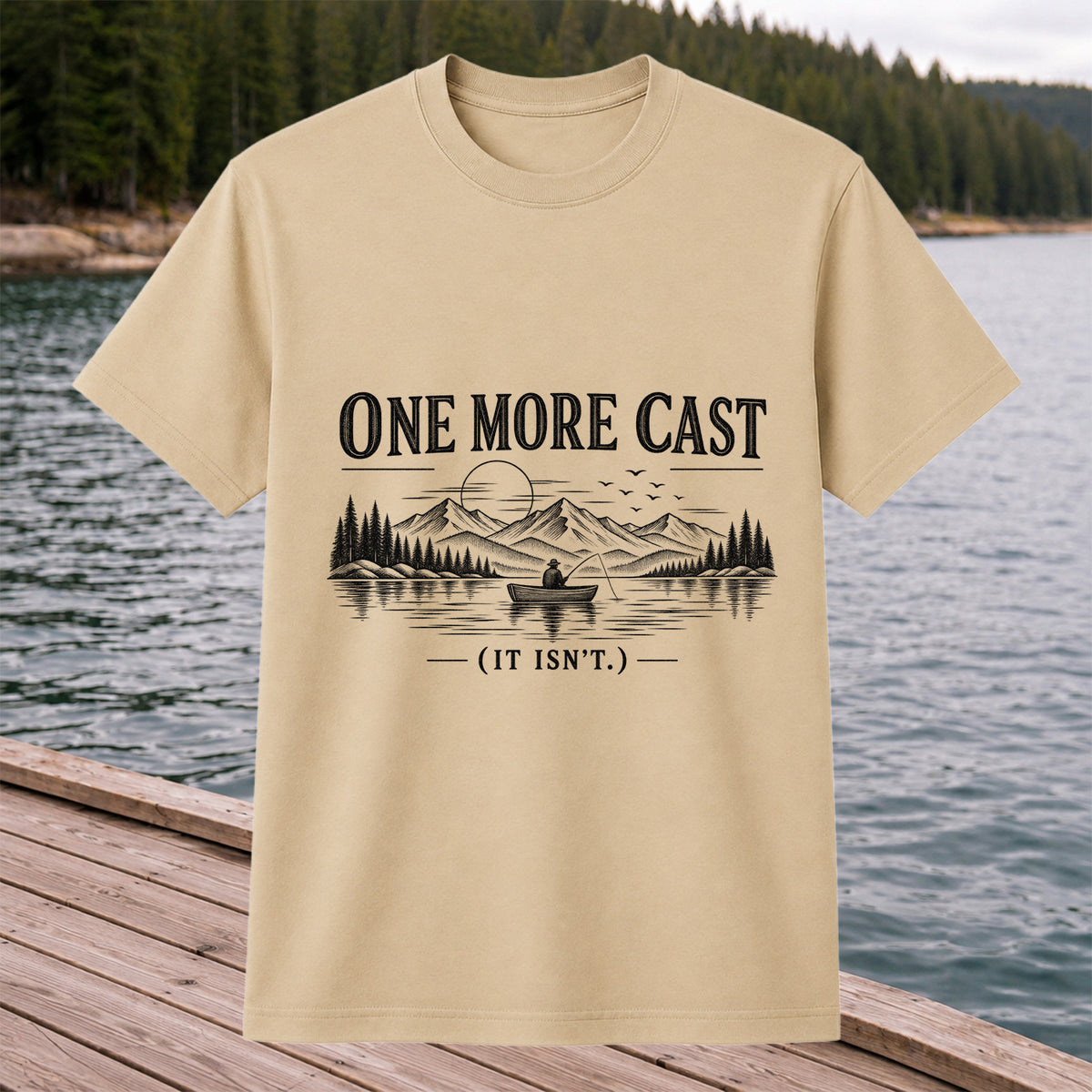 One More Cast Funny Lake Fishing Graphic T-Shirt