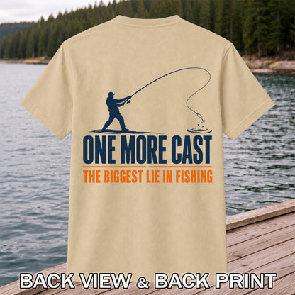 Fishing Angler Silhouette Graphic T-Shirt | Back Print